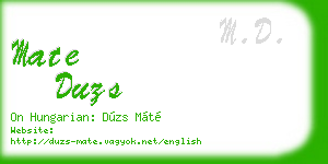mate duzs business card